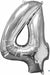 26 Inch Silver Number 4 Balloon