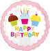 Colourful Cupcakes Happy Birthday 18-Inch Foil Balloon