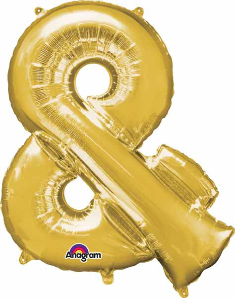 Gold Ampersand Foil Balloon