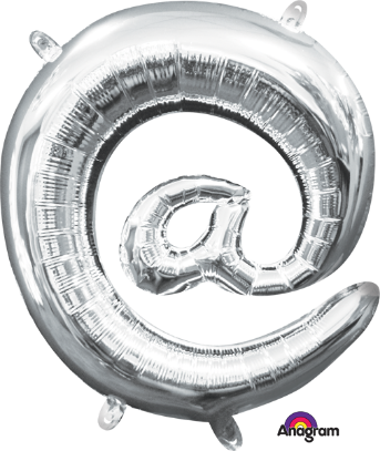 16-Inch Silver @ Symbol Foil Balloon