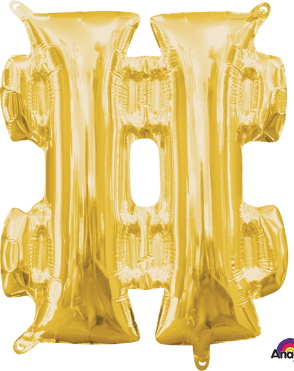 16-Inch Gold Hashtag Foil Balloon