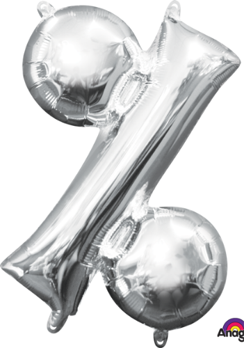 16-Inch Silver Percent Symbol Foil Balloon