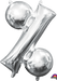 16-Inch Silver Percent Symbol Foil Balloon