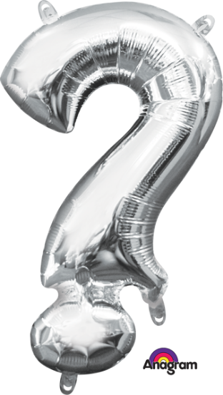 16-Inch Silver Question Mark Foil Balloon