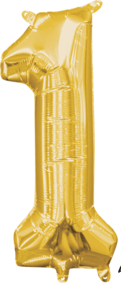 Gold Number 1 Balloon, 16 Inch