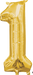 Gold Number 1 Balloon, 16 Inch