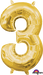 16 Inch Gold Number 3 Balloon