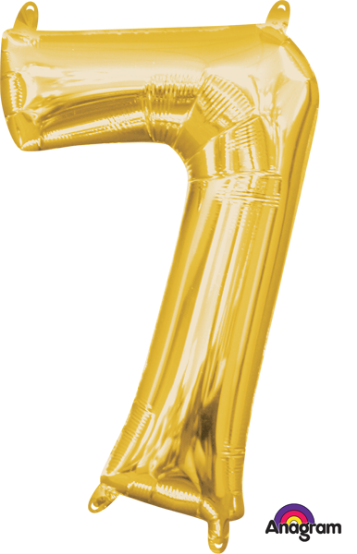 Gold Number 7 Balloon, 16 Inch