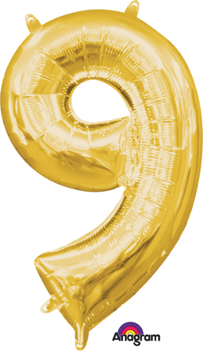 16-Inch Gold Number 9 Balloon