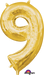 16-Inch Gold Number 9 Balloon