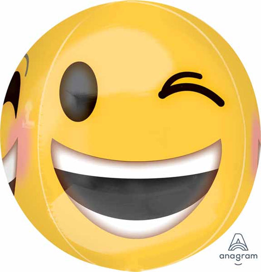 Winking Emoticons Orbz Foil Balloon, 16 Inch