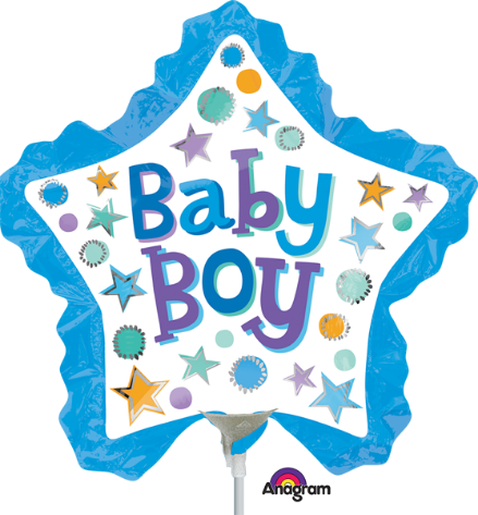 Baby Boy Star with Ruffle Mini Foil Balloon