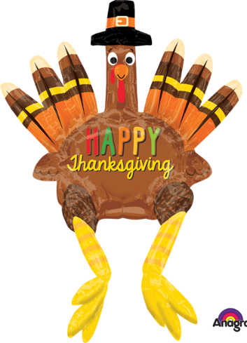26 Inch Sitting Turkey Foil Balloon