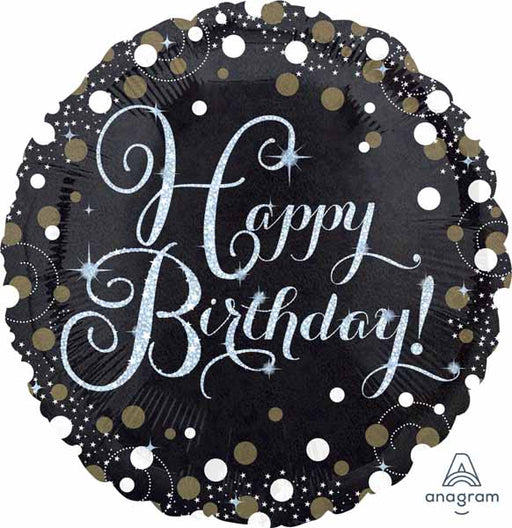 Sparkling Birthday 18-Inch Round Holographic Foil Balloon