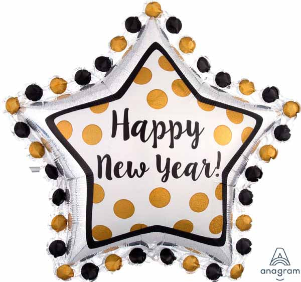 Ring in the New Year 30-Inch Holographic Foil Balloon
