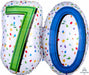 Rainbow 70th Birthday Shaped Foil Balloon, 24 Inch