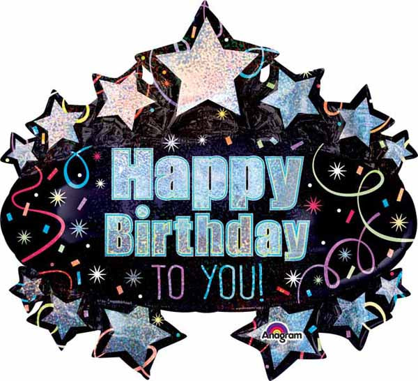 Brilliant Marquee Birthday Foil Balloon, 31 Inch
