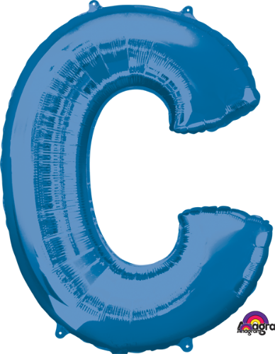 32-Inch Blue Letter C Balloon