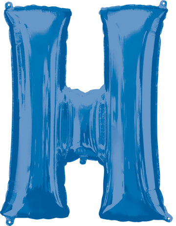 Blue Letter H Balloon, 32 Inch
