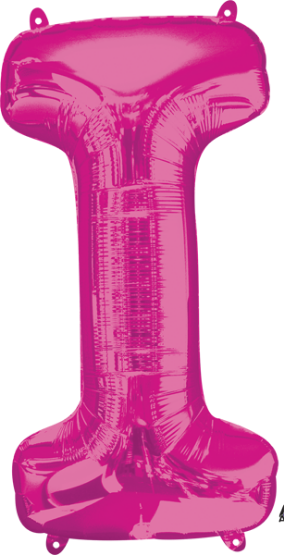 Pink Letter I Balloon, 16 Inch