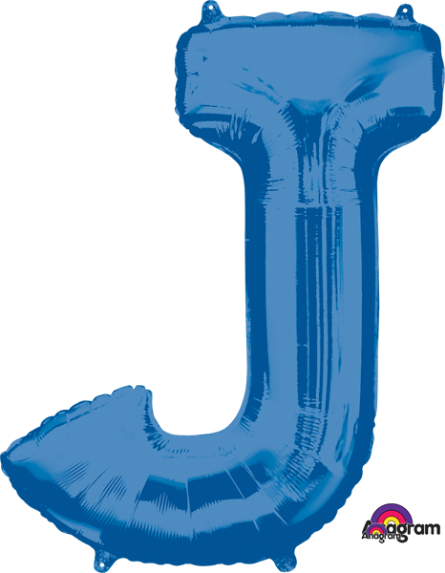 Blue Letter J Balloon, 33 Inch