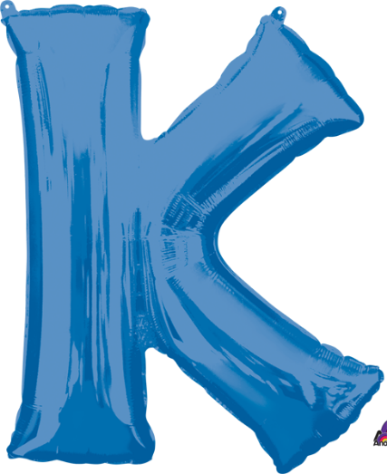 Blue Letter K Balloon, 33 Inch