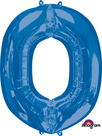 Blue Letter O Balloon, 33 Inch