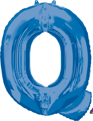 Blue Letter Q Balloon, 32 Inch