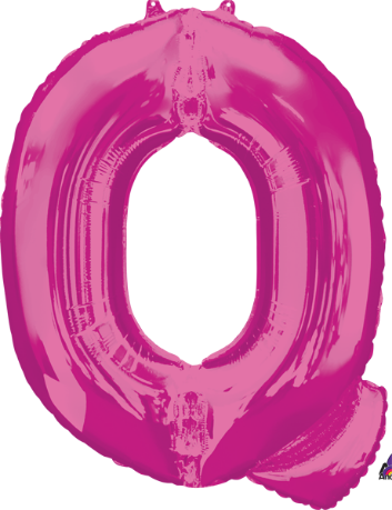 Pink Letter Q Balloon, 32 Inch
