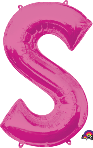 Pink Letter S Balloon, 35 Inch