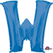 Blue Letter W Balloon, 33 Inch
