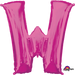 Pink Letter W Balloon, 33 Inch
