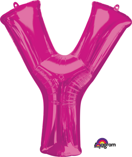 34-Inch Pink Letter Y Balloon