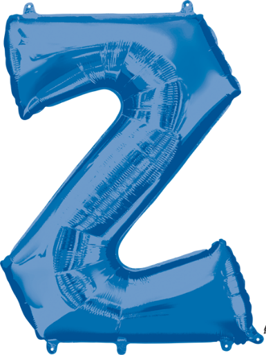 Blue Letter Z Balloon, 34 Inch