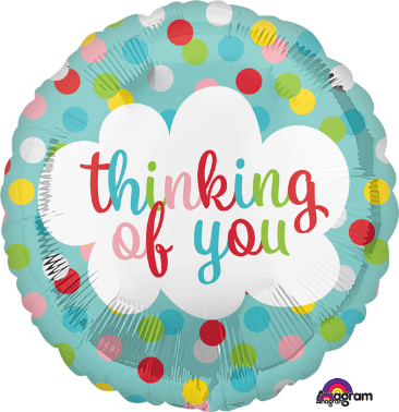 Thinking of You Dots 18-Inch Round Foil Balloon