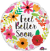 Feel Better Floral Wreath 18-Inch Foil Balloon