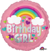 Birthday Girl Rainbow Fun 18" Round Foil Balloon