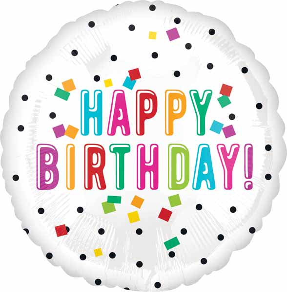 Birthday Confetti 18-Inch Foil Balloon