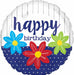 Birthday Flowers 18-Inch Foil Balloon