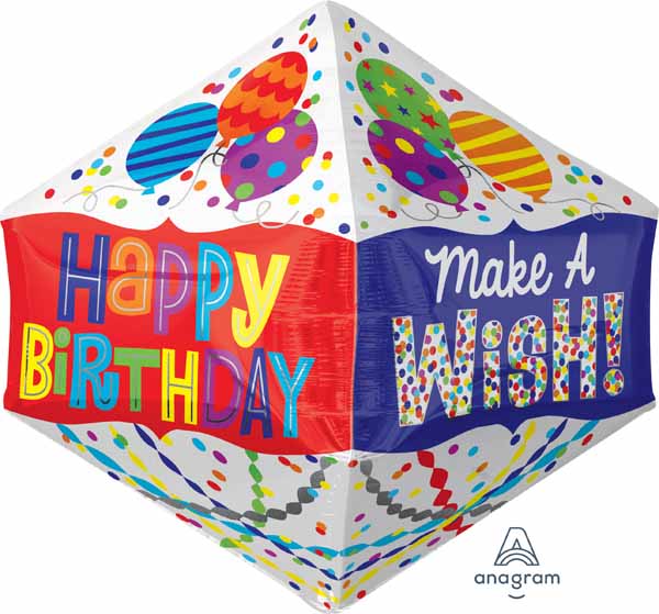 21" Happy Birthday Make a Wish Anglez Foil Balloon