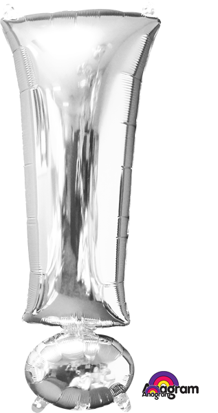 36 Inch Silver Exclamation Mark Balloon