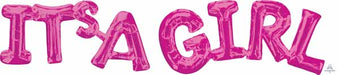 It's a Girl Pink Block Letter Balloon