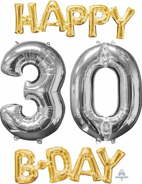 HAPPY "30" BDAY CI: BUNCH GD/SR P75 PKG