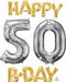 Happy 50th Birthday Gold and Silver Foil Balloon