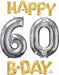 Happy 60th Birthday Gold and Silver Foil Balloon