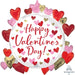 Happy Valentine's Day Circled in Hearts 26-Inch Foil Balloon