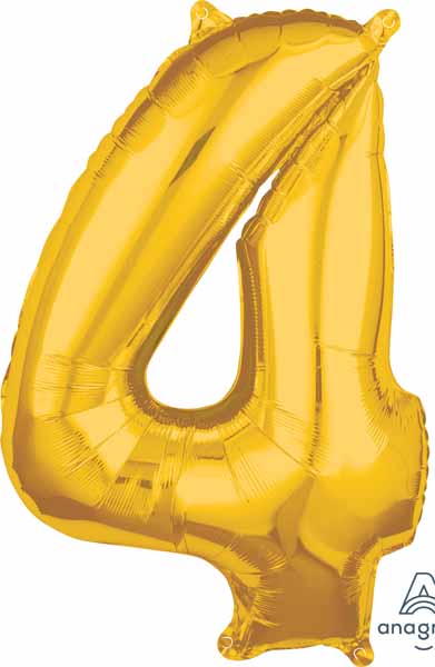 26-Inch Gold Number 4 Balloon