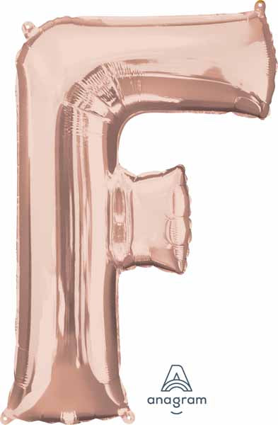 16-Inch Rose Gold Letter F Balloon