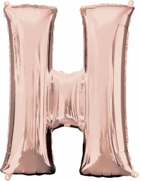 Rose Gold Letter H Balloon, 32 Inch