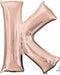 Rose Gold Letter K Balloon, 16 Inch